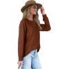 imageXIEERDUO Womens Sweatshirts Crewneck Loose Fitting Tops For Women Long Sleeve Shirts Pullover02ecaramel