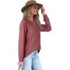 imageXIEERDUO Womens Sweatshirts Crewneck Loose Fitting Tops For Women Long Sleeve Shirts Pullover02fbrick