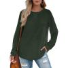imageXIEERDUO Womens Sweatshirts Crewneck Loose Fitting Tops For Women Long Sleeve Shirts Pullover02idarkgreen