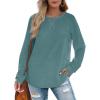 imageXIEERDUO Womens Sweatshirts Crewneck Loose Fitting Tops For Women Long Sleeve Shirts Pullover02jgreyblue