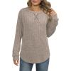 imageXIEERDUO Womens Sweatshirts Crewneck Loose Fitting Tops For Women Long Sleeve Shirts Pullover02kcoffee