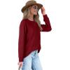 imageXIEERDUO Womens Sweatshirts Crewneck Loose Fitting Tops For Women Long Sleeve Shirts Pullover02mburgundy
