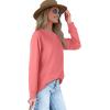 imageXIEERDUO Womens Sweatshirts Crewneck Loose Fitting Tops For Women Long Sleeve Shirts Pullover02mcoral