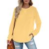 imageXIEERDUO Womens Sweatshirts Crewneck Loose Fitting Tops For Women Long Sleeve Shirts Pullover02myellow