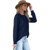 imageXIEERDUO Womens Sweatshirts Crewneck Loose Fitting Tops For Women Long Sleeve Shirts Pullover02nnavyblue