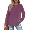 imageXIEERDUO Womens Sweatshirts Crewneck Loose Fitting Tops For Women Long Sleeve Shirts Pullover02ofuchsia
