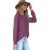 imageXIEERDUO Womens Sweatshirts Crewneck Loose Fitting Tops For Women Long Sleeve Shirts Pullover02ofuchsia