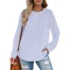 imageXIEERDUO Womens Sweatshirts Crewneck Loose Fitting Tops For Women Long Sleeve Shirts Pullover02plightblue