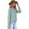 imageXIEERDUO Womens Sweatshirts Crewneck Loose Fitting Tops For Women Long Sleeve Shirts Pullover02pmint Green