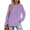 imageXIEERDUO Womens Sweatshirts Crewneck Loose Fitting Tops For Women Long Sleeve Shirts Pullover02ppurple