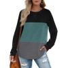 imageXIEERDUO Womens Sweatshirts Crewneck Loose Fitting Tops For Women Long Sleeve Shirts Pullover02rblackbluegrey