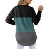imageXIEERDUO Womens Sweatshirts Crewneck Loose Fitting Tops For Women Long Sleeve Shirts Pullover02rblackbluegrey