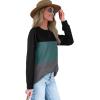 imageXIEERDUO Womens Sweatshirts Crewneck Loose Fitting Tops For Women Long Sleeve Shirts Pullover02rblackbluegrey