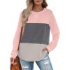 imageXIEERDUO Womens Sweatshirts Crewneck Loose Fitting Tops For Women Long Sleeve Shirts Pullover02tpinkgrey