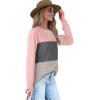 imageXIEERDUO Womens Sweatshirts Crewneck Loose Fitting Tops For Women Long Sleeve Shirts Pullover02tpinkgrey