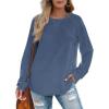 imageXIEERDUO Womens Sweatshirts Crewneck Loose Fitting Tops For Women Long Sleeve Shirts PulloverBlue
