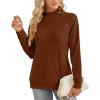 imageXIEERDUO Womens Sweatshirts Loose Fit Turtleneck Long Sleeve Tops 2023 Trendy Fashion