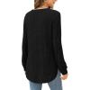 imageXIEERDUO Womens Tunic Tops Long Sleeve Shirts High Low Curved Hem Crewneck Sweater Loose FitBlack