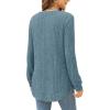 imageXIEERDUO Womens Tunic Tops Long Sleeve Shirts High Low Curved Hem Crewneck Sweater Loose FitBlue