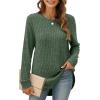 imageXIEERDUO Womens Tunic Tops Long Sleeve Shirts High Low Curved Hem Crewneck Sweater Loose FitDark Green
