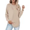imageXIEERDUO Womens Sweatshirts Crewneck Loose Fitting Tops For Women Long Sleeve Shirts Pullover02ckhaki