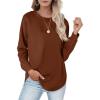 imageXIEERDUO Womens Sweatshirts Crewneck Loose Fitting Tops For Women Long Sleeve Shirts Pullover02ecaramel