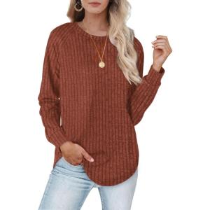 imageXIEERDUO Womens Sweatshirts Crewneck Loose Fitting Tops For Women Long Sleeve Shirts Pullover02kcaramel