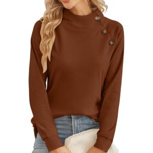 imageXIEERDUO Womens Sweatshirts Loose Fit Turtleneck Long Sleeve Tops 2023 Trendy Fashion
