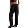imageXIEERDUO Black Cargo Pants Women High Waisted Joggers Flowy Baggy Trousers with Side Pocket L