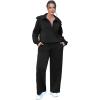imageXIEERDUO Lounge Sets For Women 2024 Half Zip Sweatshirt And Wide Leg Sweatpant 2 Piece Outfits Sweatsuit Tracksuit01black