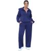 imageXIEERDUO Lounge Sets For Women 2024 Half Zip Sweatshirt And Wide Leg Sweatpant 2 Piece Outfits Sweatsuit Tracksuit03navy Blue
