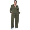 imageXIEERDUO Lounge Sets For Women 2024 Half Zip Sweatshirt And Wide Leg Sweatpant 2 Piece Outfits Sweatsuit Tracksuit07dark Green