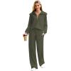 imageXIEERDUO Lounge Sets For Women 2024 Half Zip Sweatshirt And Wide Leg Sweatpant 2 Piece Outfits Sweatsuit Tracksuit07dark Green