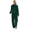 imageXIEERDUO Lounge Sets For Women 2024 Half Zip Sweatshirt And Wide Leg Sweatpant 2 Piece Outfits Sweatsuit Tracksuit10deep Green