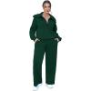 imageXIEERDUO Lounge Sets For Women 2024 Half Zip Sweatshirt And Wide Leg Sweatpant 2 Piece Outfits Sweatsuit Tracksuit10deep Green