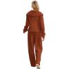 imageXIEERDUO Lounge Sets For Women 2024 Half Zip Sweatshirt And Wide Leg Sweatpant 2 Piece Outfits Sweatsuit Tracksuit12caramel