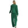 imageXIEERDUO Lounge Sets For Women 2024 Half Zip Sweatshirt And Wide Leg Sweatpant 2 Piece Outfits Sweatsuit Tracksuit14green