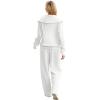 imageXIEERDUO Lounge Sets For Women 2024 Half Zip Sweatshirt And Wide Leg Sweatpant 2 Piece Outfits Sweatsuit Tracksuit16white