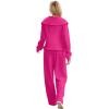imageXIEERDUO Lounge Sets For Women 2024 Half Zip Sweatshirt And Wide Leg Sweatpant 2 Piece Outfits Sweatsuit Tracksuit17pink