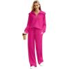 imageXIEERDUO Lounge Sets For Women 2024 Half Zip Sweatshirt And Wide Leg Sweatpant 2 Piece Outfits Sweatsuit Tracksuit17pink