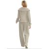 imageXIEERDUO Lounge Sets For Women 2024 Half Zip Sweatshirt And Wide Leg Sweatpant 2 Piece Outfits Sweatsuit Tracksuit19light Khaki