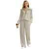 imageXIEERDUO Lounge Sets For Women 2024 Half Zip Sweatshirt And Wide Leg Sweatpant 2 Piece Outfits Sweatsuit Tracksuit19light Khaki