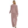 imageXIEERDUO Lounge Sets For Women 2024 Half Zip Sweatshirt And Wide Leg Sweatpant 2 Piece Outfits Sweatsuit Tracksuit22pink