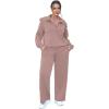 imageXIEERDUO Lounge Sets For Women 2024 Half Zip Sweatshirt And Wide Leg Sweatpant 2 Piece Outfits Sweatsuit Tracksuit22pink