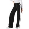 imageXIEERDUO Lounge Sets For Women 2024 Half Zip Sweatshirt And Wide Leg Sweatpant 2 Piece Outfits Sweatsuit TracksuitColor Block Black