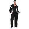 imageXIEERDUO Lounge Sets For Women 2024 Half Zip Sweatshirt And Wide Leg Sweatpant 2 Piece Outfits Sweatsuit TracksuitColor Block Black