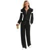 imageXIEERDUO Lounge Sets For Women 2024 Half Zip Sweatshirt And Wide Leg Sweatpant 2 Piece Outfits Sweatsuit TracksuitColor Block Black