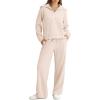 imageXIEERDUO Lounge Sets For Women 2024 Half Zip Sweatshirt And Wide Leg Sweatpant 2 Piece Outfits Sweatsuit TracksuitKangarooapricot