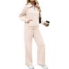 imageXIEERDUO Lounge Sets For Women 2024 Half Zip Sweatshirt And Wide Leg Sweatpant 2 Piece Outfits Sweatsuit TracksuitKangarooapricot