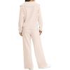 imageXIEERDUO Lounge Sets For Women 2024 Half Zip Sweatshirt And Wide Leg Sweatpant 2 Piece Outfits Sweatsuit TracksuitKangarooapricot